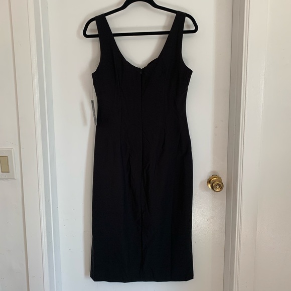 Lulus Little Black Midi Dress with Slit - Picture 3 of 5